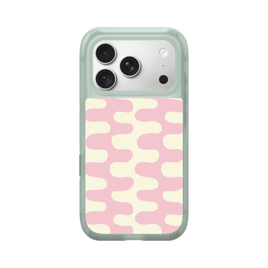 Retro Pink & Cream Waves