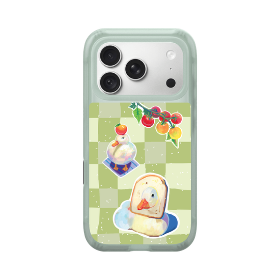 Little Ducks toast in Matcha Background