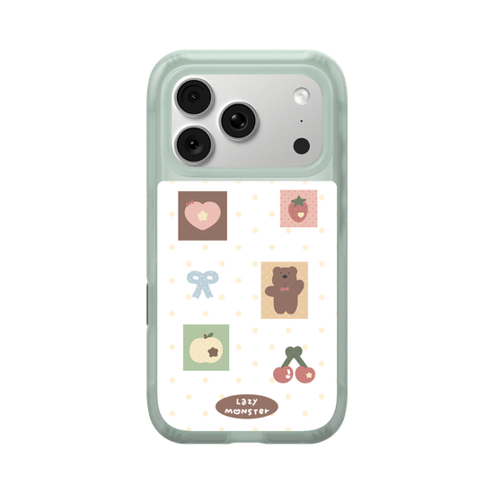 Lazy Monster Dot Sticker Phone Case 01.