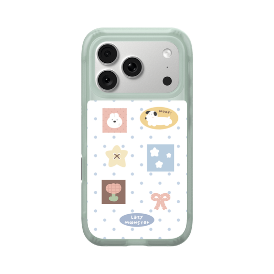 Lazy Monster Dot Sticker Phone Case 02.