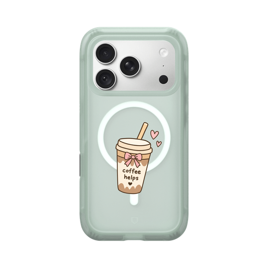 Cute Coffee Cup Sticker – Coffee Helps Kawaii Aesthetic