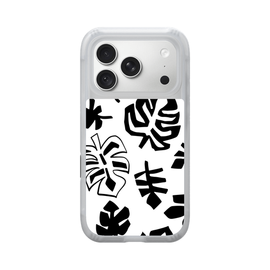Monochrome jungle leaves
