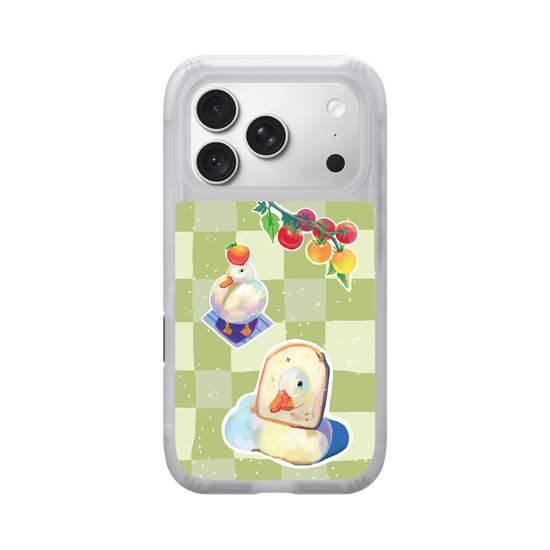 Little Ducks toast in Matcha Background