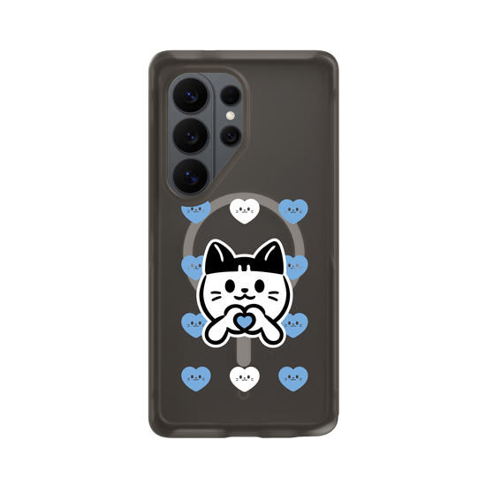 meow meow loves - blue heart