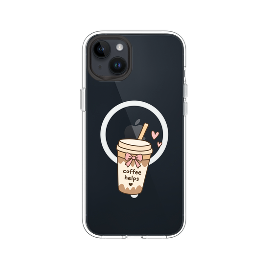 Cute Coffee Cup Sticker – Coffee Helps Kawaii Aesthetic