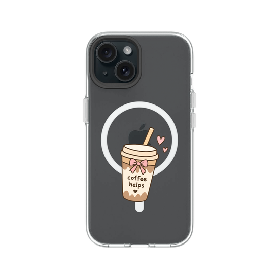 Cute Coffee Cup Sticker – Coffee Helps Kawaii Aesthetic