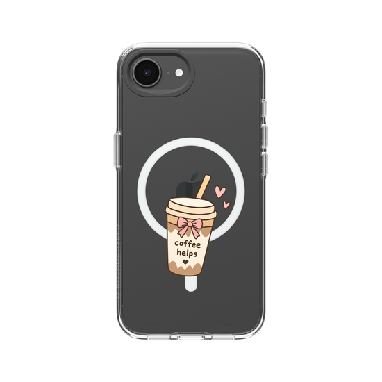 Cute Coffee Cup Sticker – Coffee Helps Kawaii Aesthetic