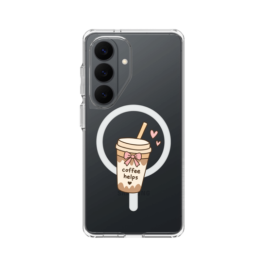Cute Coffee Cup Sticker – Coffee Helps Kawaii Aesthetic