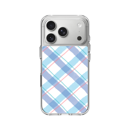 checkers & lines - blue