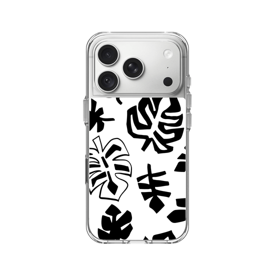 Monochrome jungle leaves