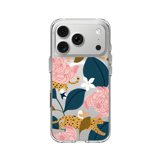 Leopard and flowers