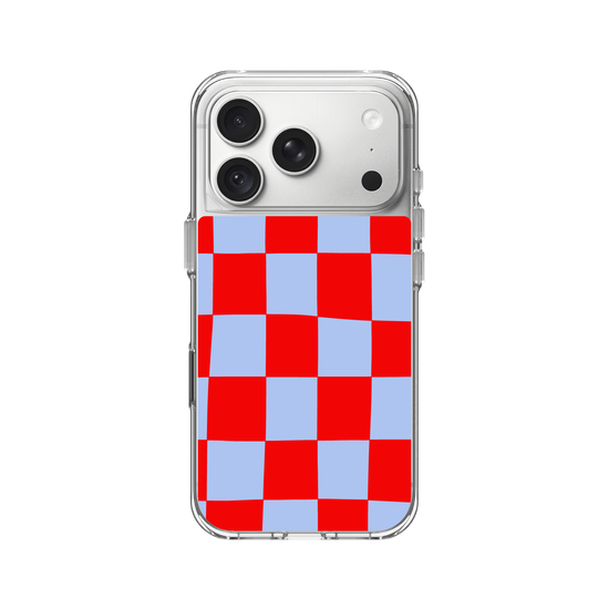 Blue and red check