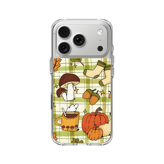Cute, Cozy Autumn Aesthetic on a Gingham Pattern