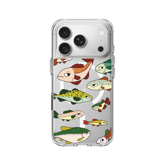 Grumpy, Cute, Quirky Fish - Clear Case