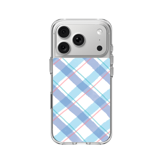 checkers & lines - blue