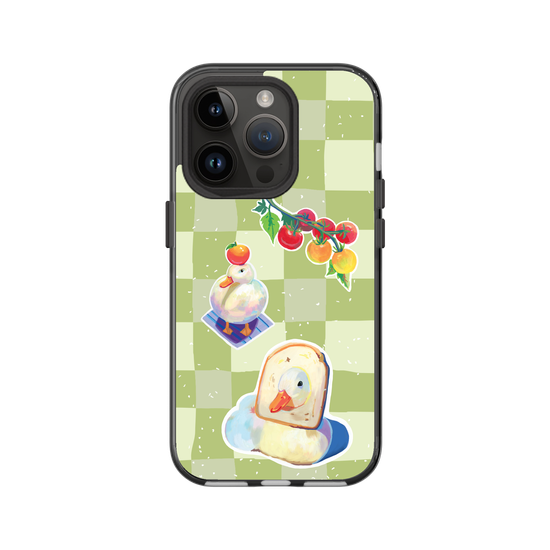 Little Ducks toast in Matcha Background
