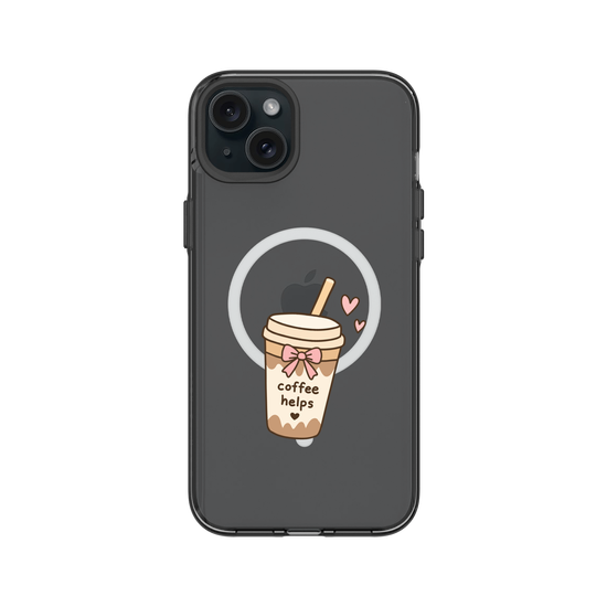 Cute Coffee Cup Sticker – Coffee Helps Kawaii Aesthetic