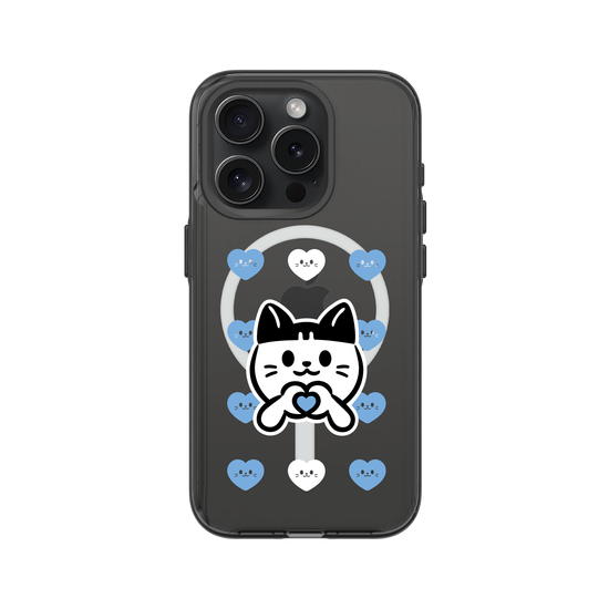 meow meow loves - blue heart