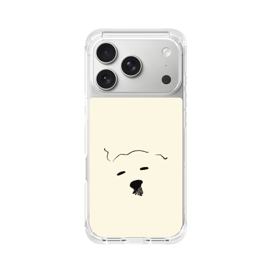 A drowsy dog's face