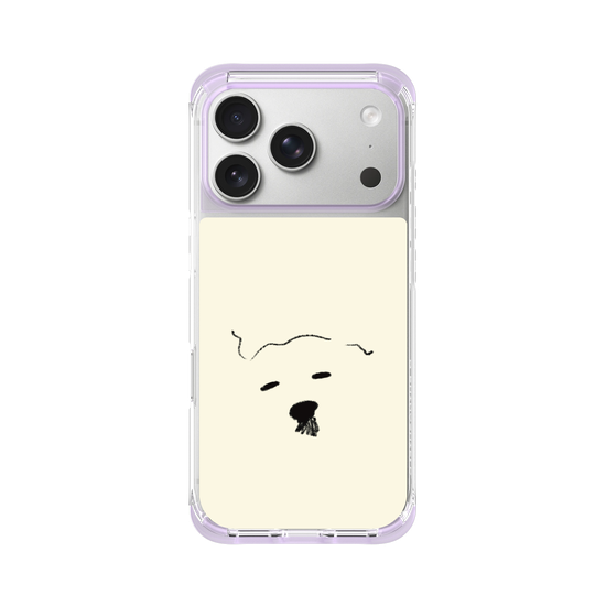 A drowsy dog's face