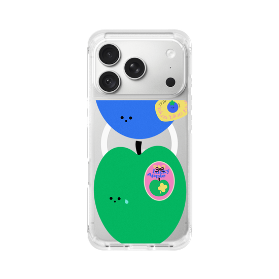 green apple with blue berry