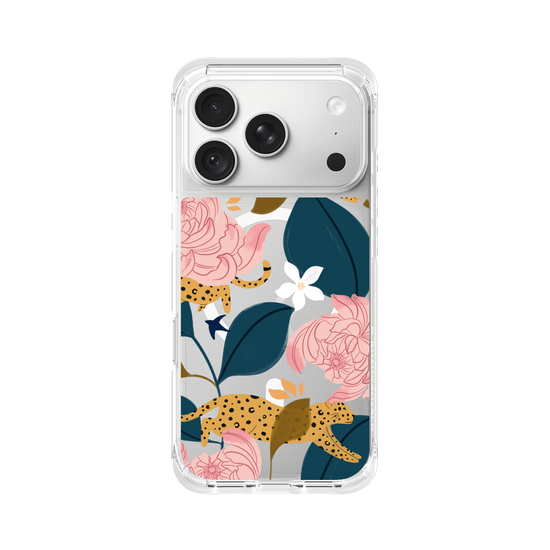 Leopard and flowers