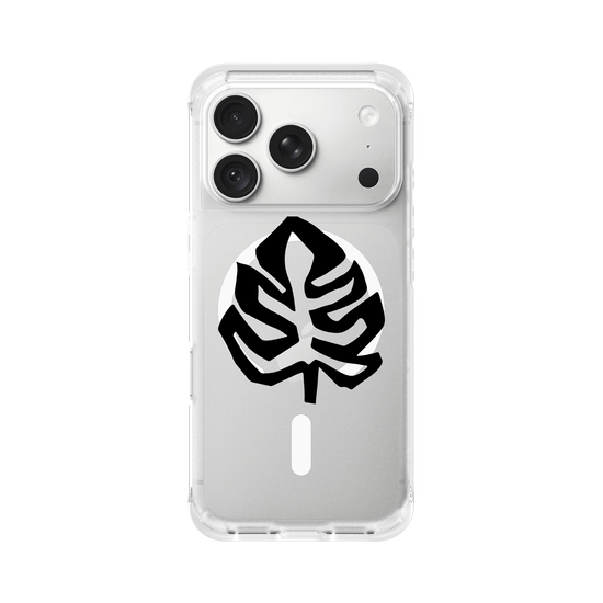 Monstera jungle leaf black