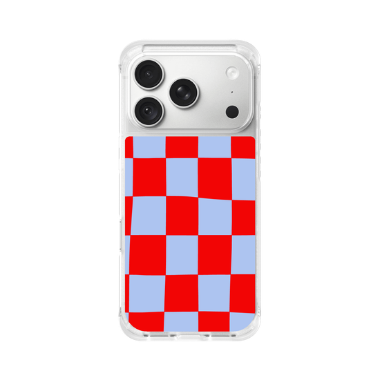 Blue and red check