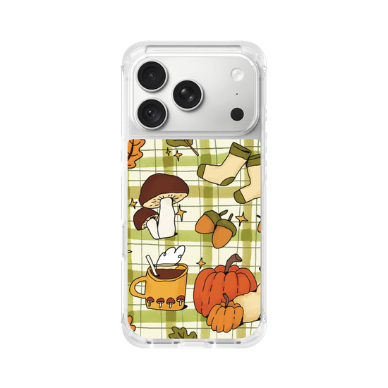 Cute, Cozy Autumn Aesthetic on a Gingham Pattern