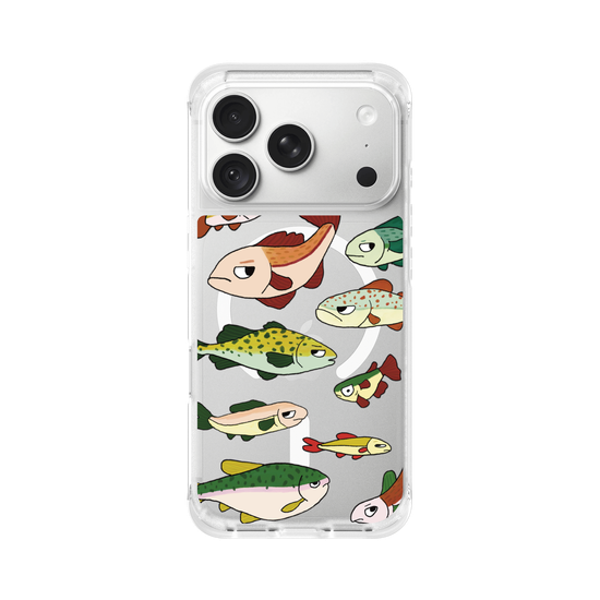 Grumpy, Cute, Quirky Fish - Clear Case