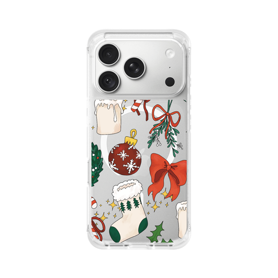 Esthétique de Noël transparente et chaleureuse – Étui festif pour les fêtes