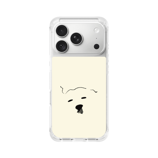 A drowsy dog's face