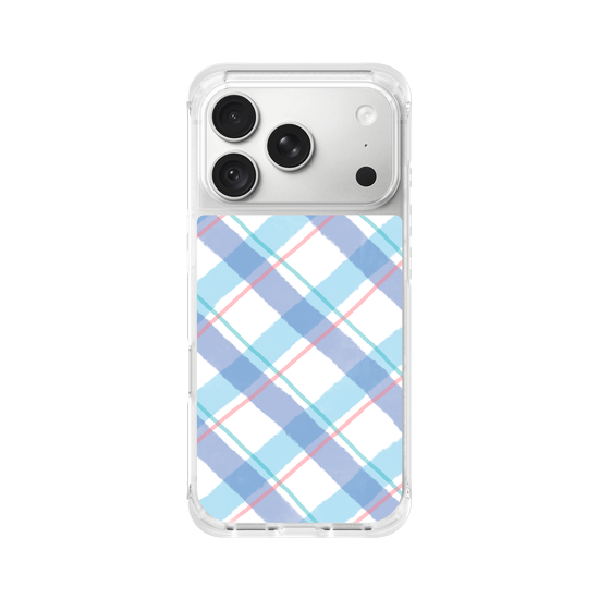checkers & lines - blue