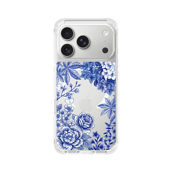 Tissu floral taïwanais · Bleu et blanc