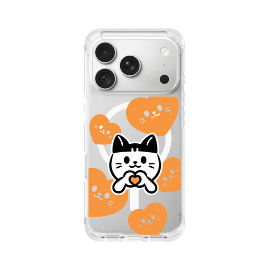 meow meow loves - orange heart