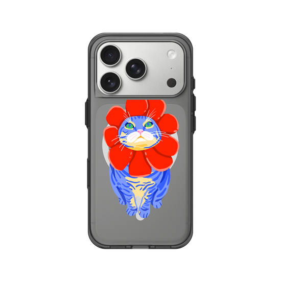 flower cat red and blue
