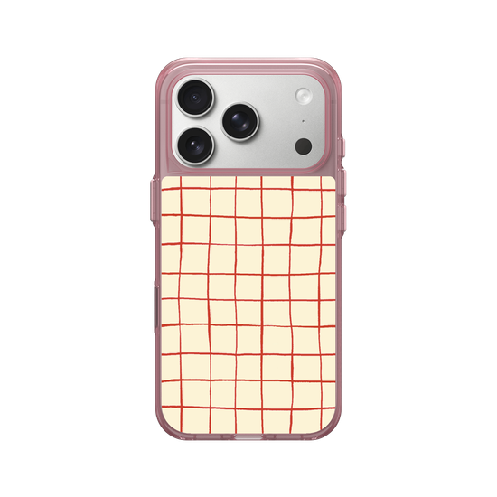 Minimalist Red Wonky Grid