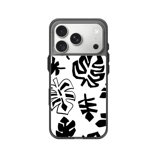 Monochrome jungle leaves