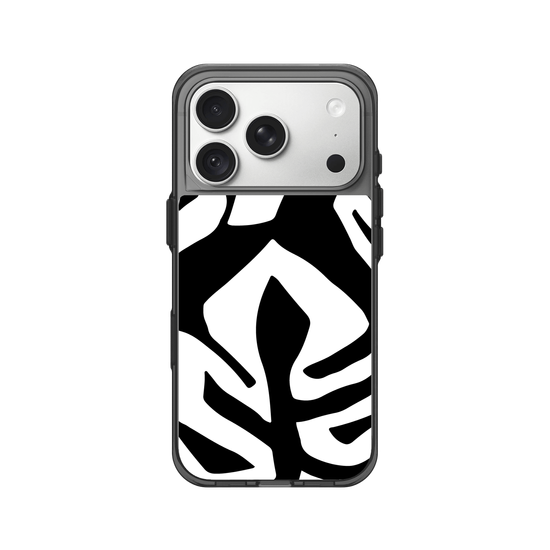Black and white jungle leaves