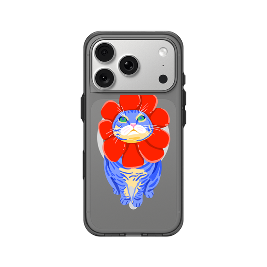 flower cat red and blue