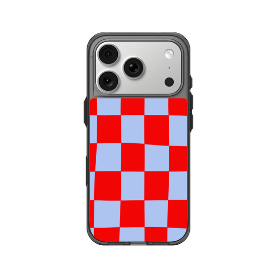 Blue and red check