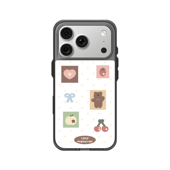 Lazy Monster Dot Sticker Phone Case 01.