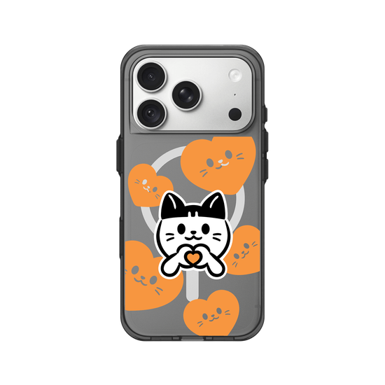 meow meow loves - orange heart