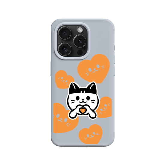 meow meow loves - orange heart