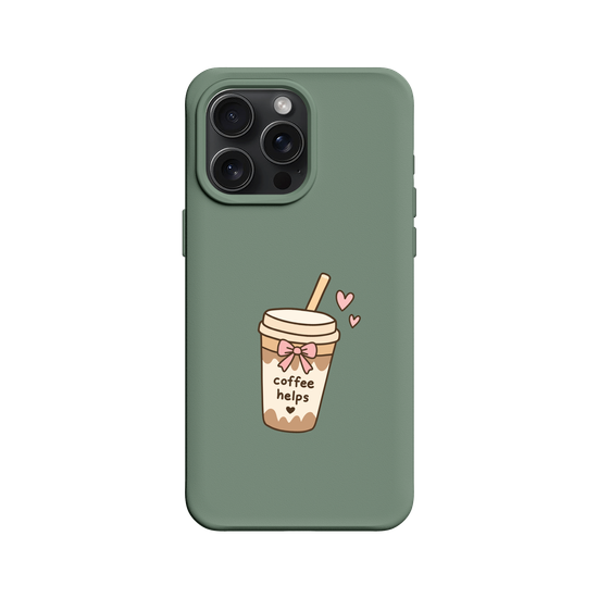 Cute Coffee Cup Sticker – Coffee Helps Kawaii Aesthetic