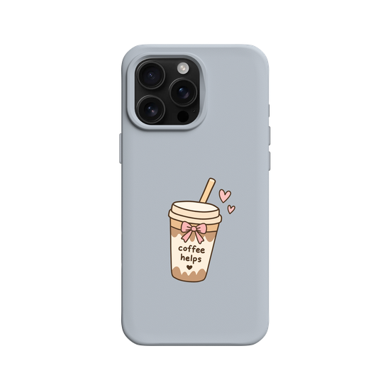 Cute Coffee Cup Sticker – Coffee Helps Kawaii Aesthetic