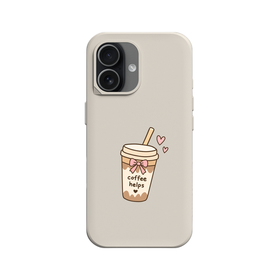 Cute Coffee Cup Sticker – Coffee Helps Kawaii Aesthetic