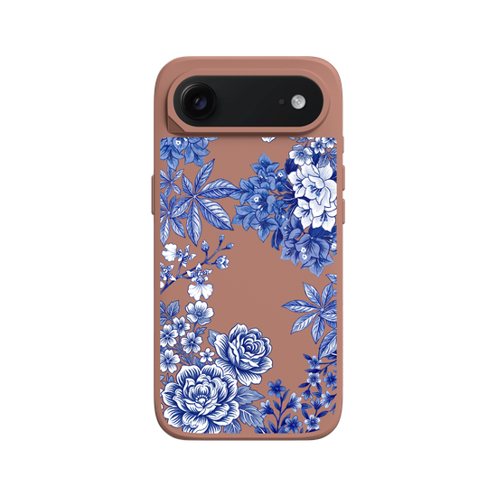 Tissu floral taïwanais · Bleu et blanc