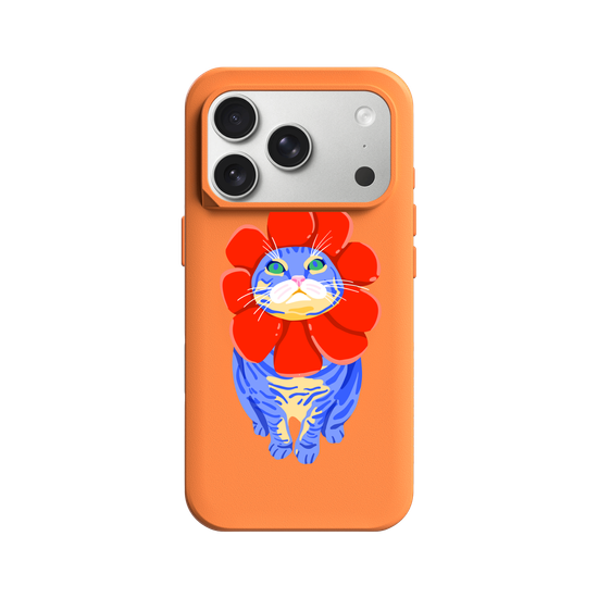 flower cat red and blue