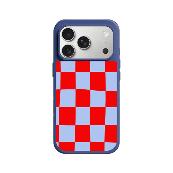 Blue and red check